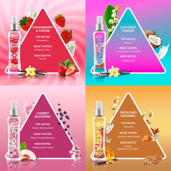 Sweet and Fresh 4 x 100ml Multi Pack Bundle - Body Mist by SO...?