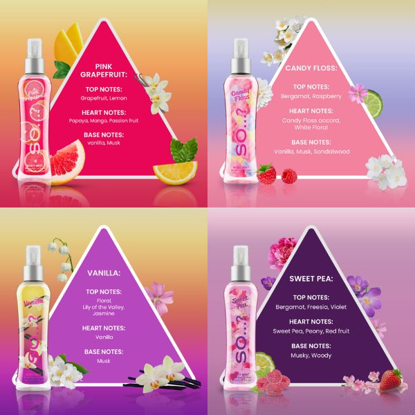 Bestsellers 4 x 100ml Multi Pack Bundle - Body Mist By SO...?