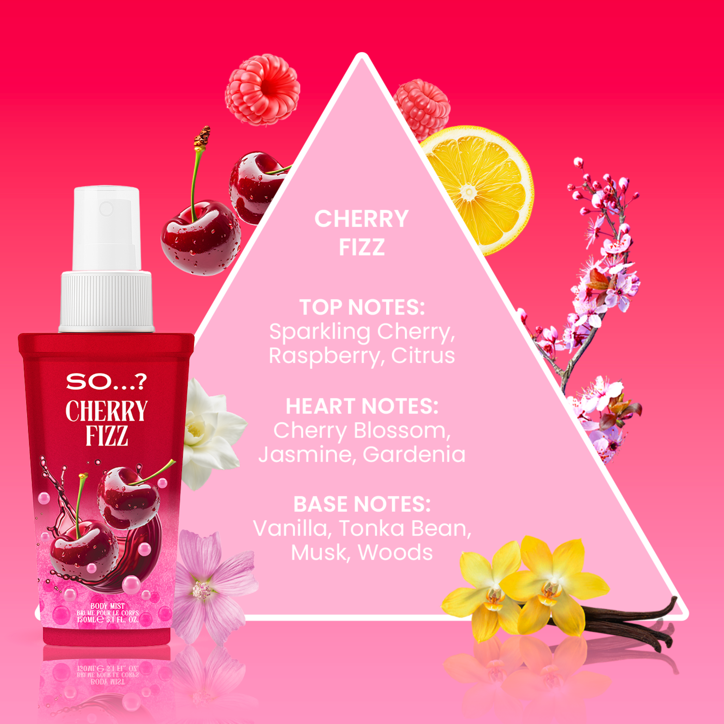 Cherry Fizz - SO? Delish 150ml | Body Mist | So? Fragrance Cherry Fizz - SO? Delish 150ml | Body Mist | So? Fragrance